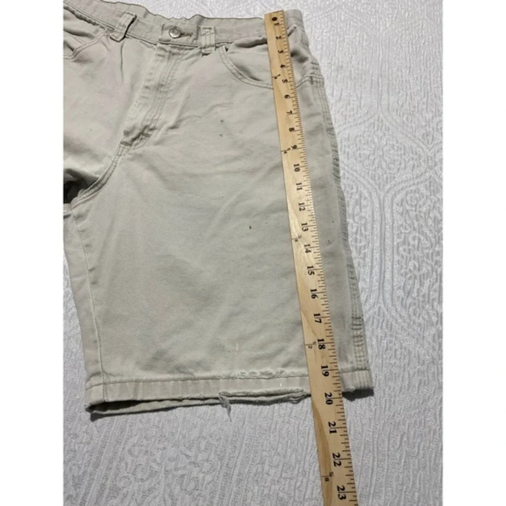 Wrangler Mens Jean‎ Shorts Cream Cotton Canvas Workwear Utility